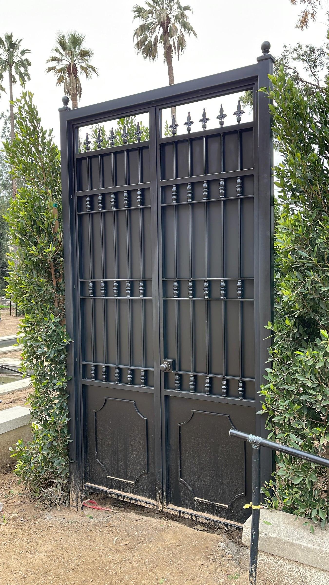 Custom iron door with accents